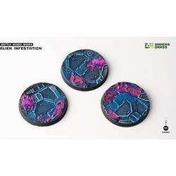Alien Infestation Bases Pre-Painted (3x 50mm Round )